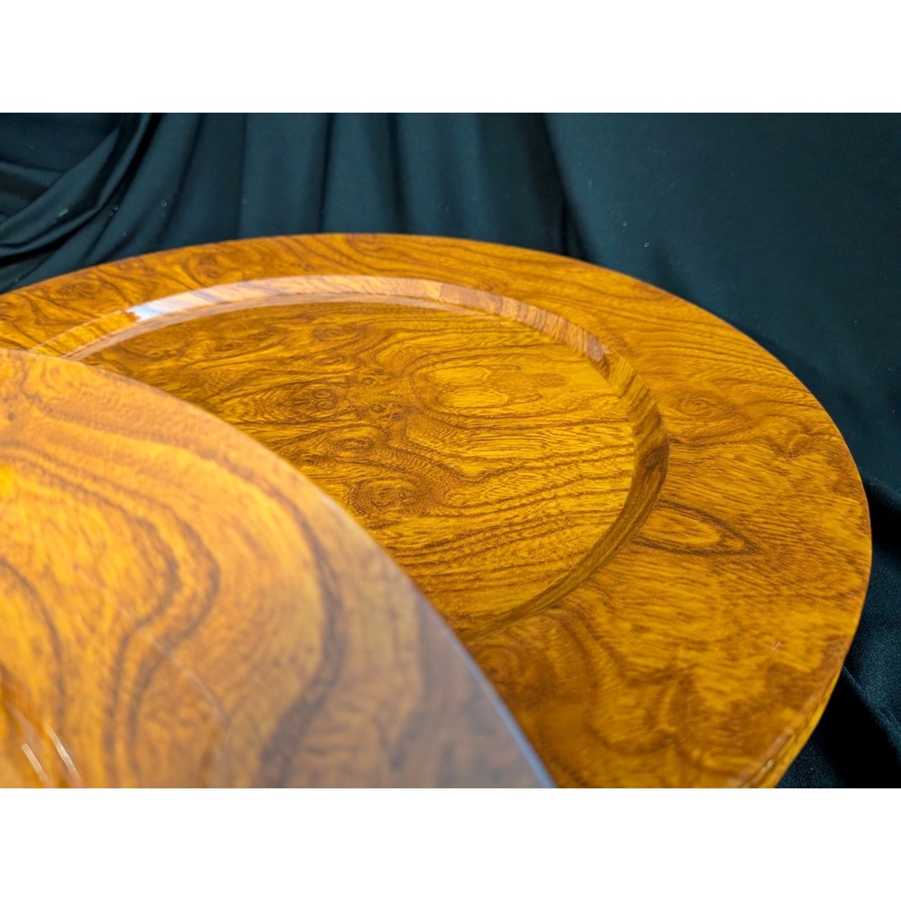 VINTAGE‎ CENTRUM FAUX BURLWOOD CHARGER SET OF 8 - Picture 5 of 6